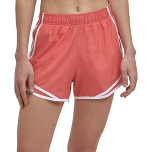Calvin Klein Performance Women mesh Smocked Waistband Piped Shorts orange M